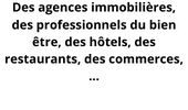 Plus de 500 clients nous ont fait confiance. Des agences immobilières, des professionnels du bien être, des hôtels, des restaurants, des professionnels de tout horizon (170 × 100 px).png